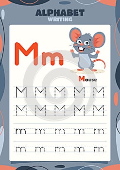 Alphabet Tracing Worksheet Template With Animal