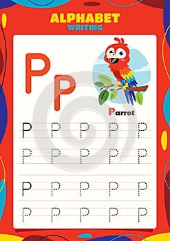 Alphabet Tracing Worksheet Template With Animal