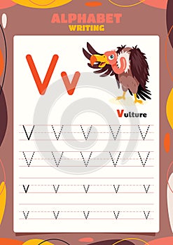 Alphabet Tracing Worksheet Template With Animal