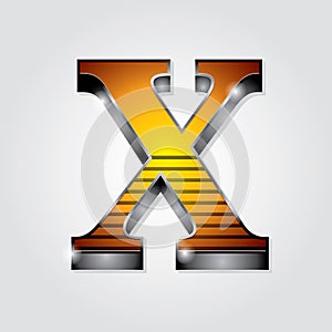 Alphabet X. Vector illustration decorative design