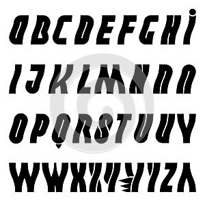 Alphabet wavy liquid font