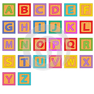 Alphabet wooden blocks