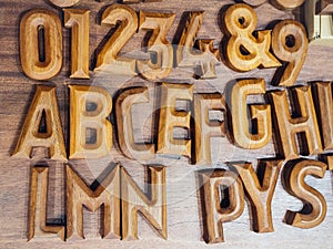 Alphabet Wooden craft object Letter block Vintage style decor