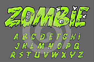 Alphabet Xombie Monster Melt text vector Letters