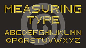 Alphabet from yellow measure tape