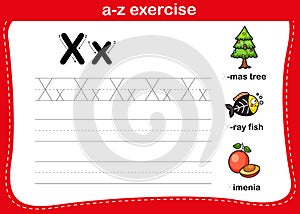 Alphabet a-z exercise with cartoon vocabulary photo