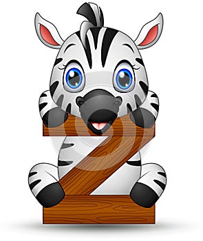 Alphabet Z with Zebra cartoon