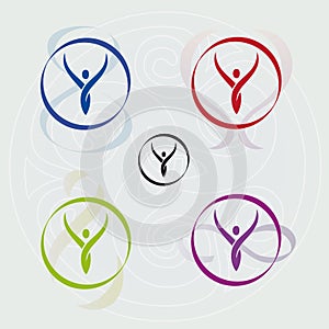 Set of Body Icons with Infinity Symbol