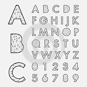 Alphabetic fonts and numbers photo
