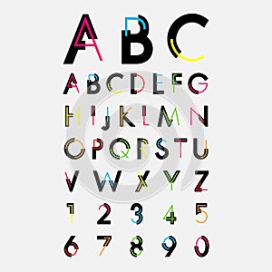 Alphabetic fonts and numbers photo