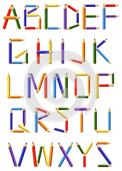 Alphabetical color - pencils