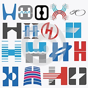 Alphabetical Logo Design Concepts. Letter H