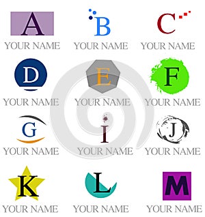 Alphabetical logo set