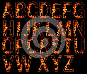 Alphabets on fire
