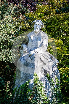 Alphonse Daudet statue in Gardens of the Champs Elysees, Paris photo