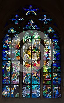 Alphonse Mucha stained glass in St. Vitus Cathedral, Prague