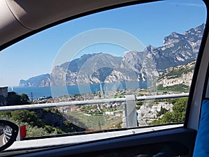 Trentino summer mountains view from The car photo