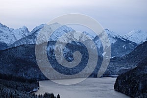 Alpine Alpsee Lake Panorama