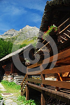 Alpine architecture, Alpe Devero. Italian Alps photo