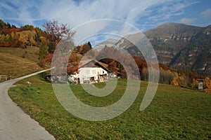 Alpine autumn landscape photo