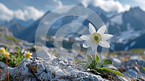 Alpine Beauty: Edelweiss, Symbol of Purity and Resilience in the Majestic Mountain Landscape
