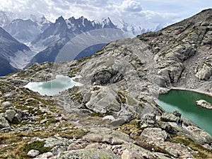 Alpine Bliss: Lac Blanc Views Along Grand Balcon Trail, Chamonix, France photo