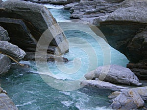 Alpine blue pool Versasca Ticino Switzerland