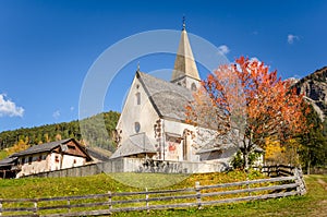 Alpine Church in Autumn