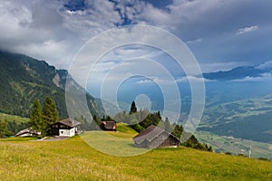 Alpine country houses in Swiss Alps