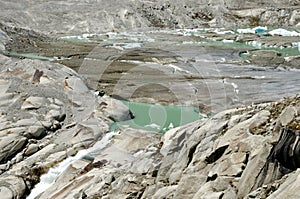 Alpine Furka glacier melt
