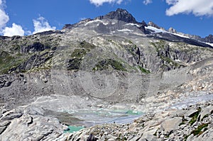 Alpine Furka glacier melt