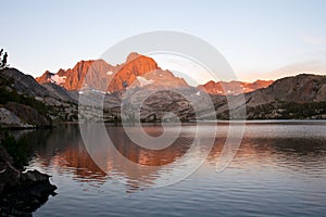 Alpine Glow on Garnet Lake on the John Muir Trail