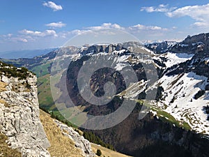 Alpine hill Alp Sigel in the Alpstein mountain range and in the Appenzellerland region