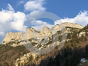 Alpine hill Alp Sigel in the Alpstein mountain range and in the Appenzellerland region