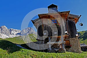 Alpine hut in Fuciade photo