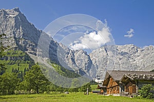 Alpine huts in the Eng in Tyrol