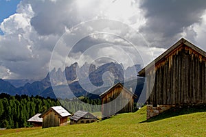 Alpine huts in Fuciade photo