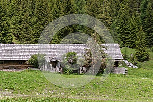 Alpine huts in the Natur park Riedingtal Zederhaus, Austria