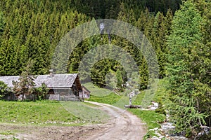 Alpine huts in the Natur park Riedingtal Zederhaus, Austria