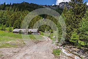 Alpine huts in the Natur park Riedingtal Zederhaus, Austria