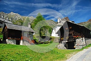 Alpine idyllic landscape. Alpe Devero, Italy photo