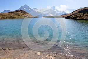 Alpine lake Bachalpsee in Jungfrau region