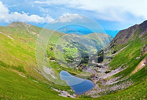 Alpine lake Brebeneckul on summer mountains