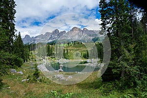 Alpine lake of Carezza in Val d\'Ega - Bolzano