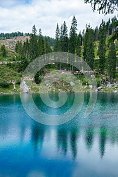 Alpine lake of Carezza in Val d\'Ega - Bolzano