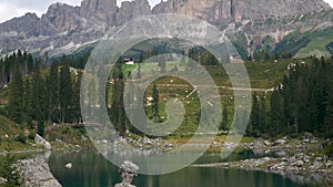 Alpine lake of Carezza in Val d\'Ega - Bolzano - south tyrol