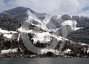 Alpine lake and mountains