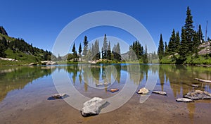 Alpine Lake on Naches Peak Loop Trail in Mt Rainier NP