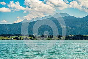 Alpine Lake Panorama with Mountain Backdrop