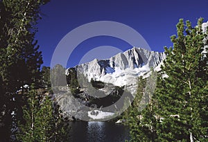 Alpine lake in Sierra Nevada of California